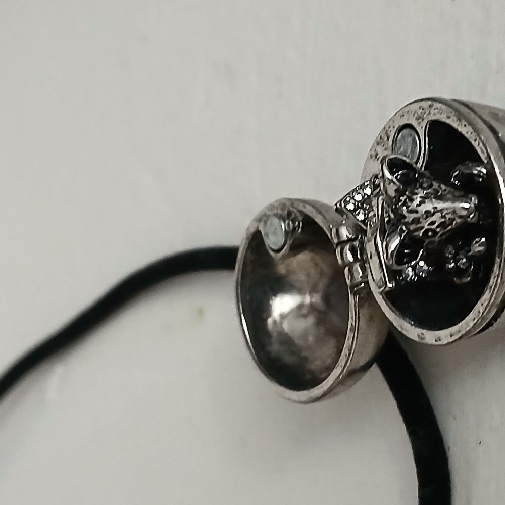 Silver Trach Can Pendant Necklace